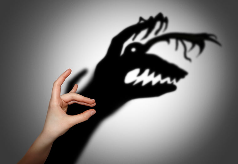 Fear,,Fright,,Shadow,On,The,Wall
